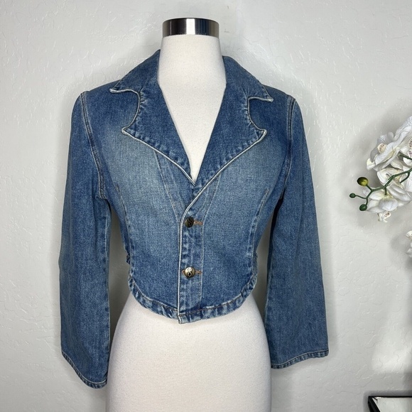 Lix Jeans Limited Edition Crop Denim Jacket M Made In Usa - Picture 1 of 7